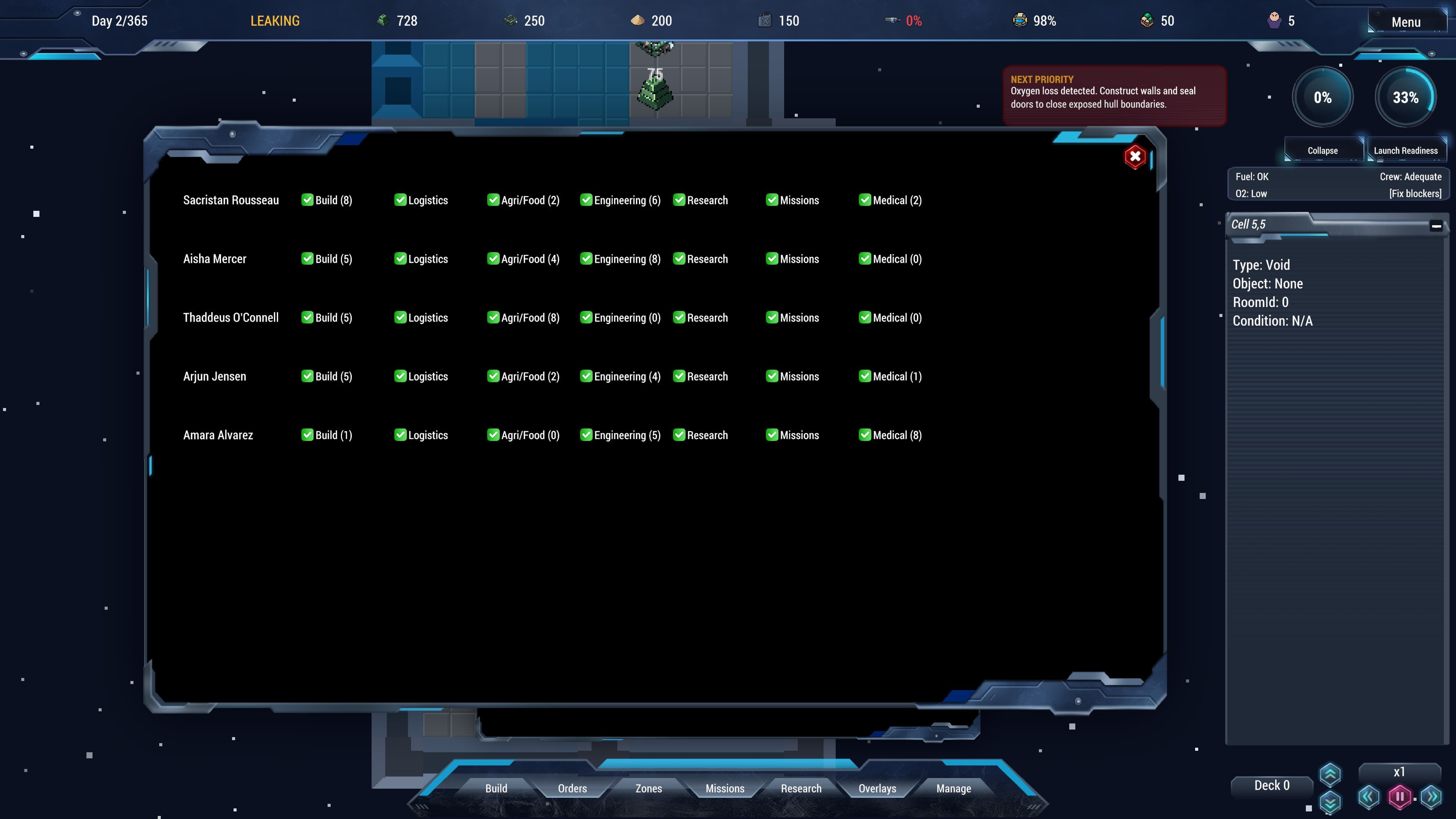 Work assignment controls for deciding which job categories each crew member can perform.