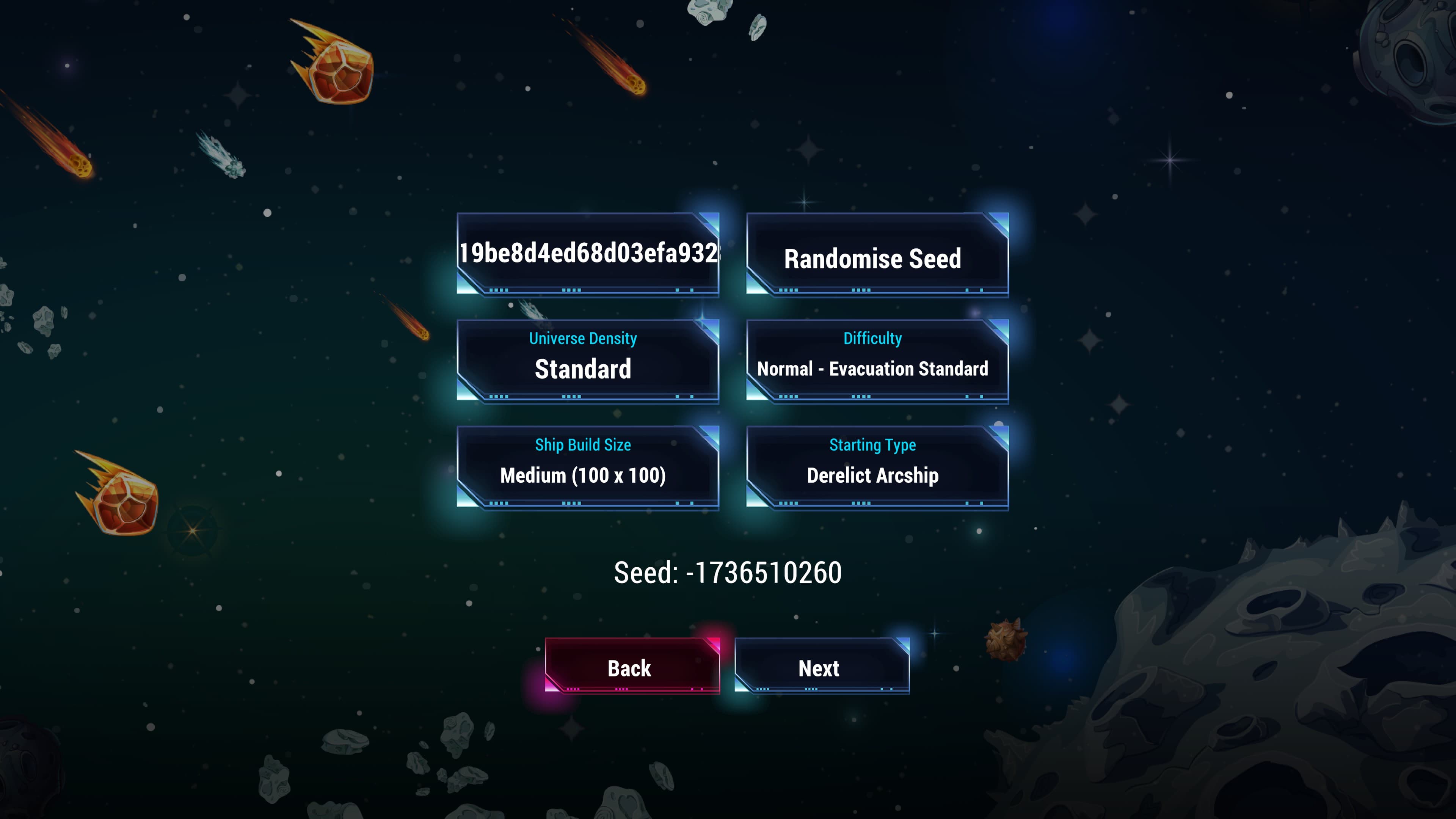 Options for configuring a new run.